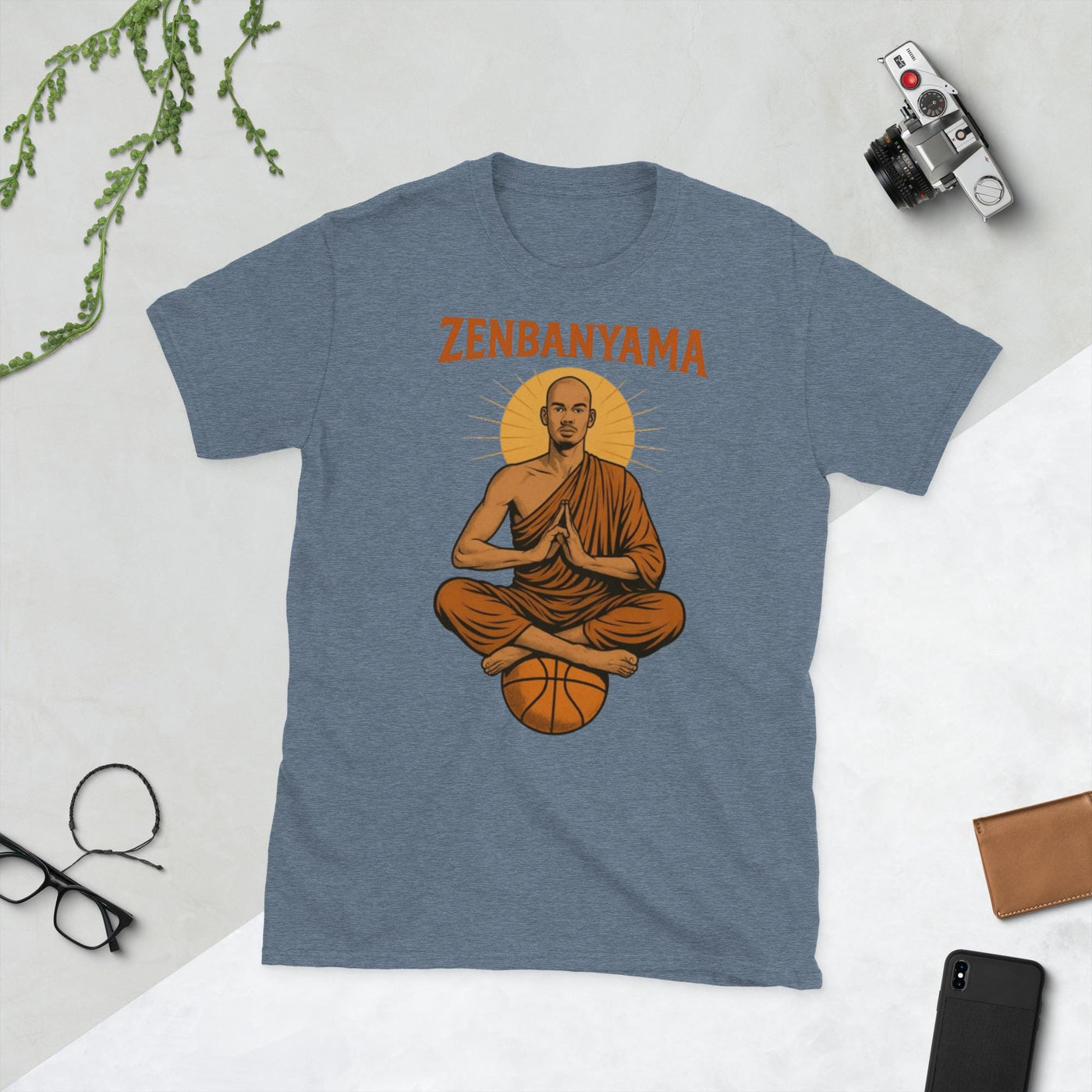 Zenbanyama T-Shirt – Mindful Basketball Fan Tee | Victor-Inspired Monk Design | Funny Spiritual NBA Shirt Short-Sleeve Unisex T-Shirt