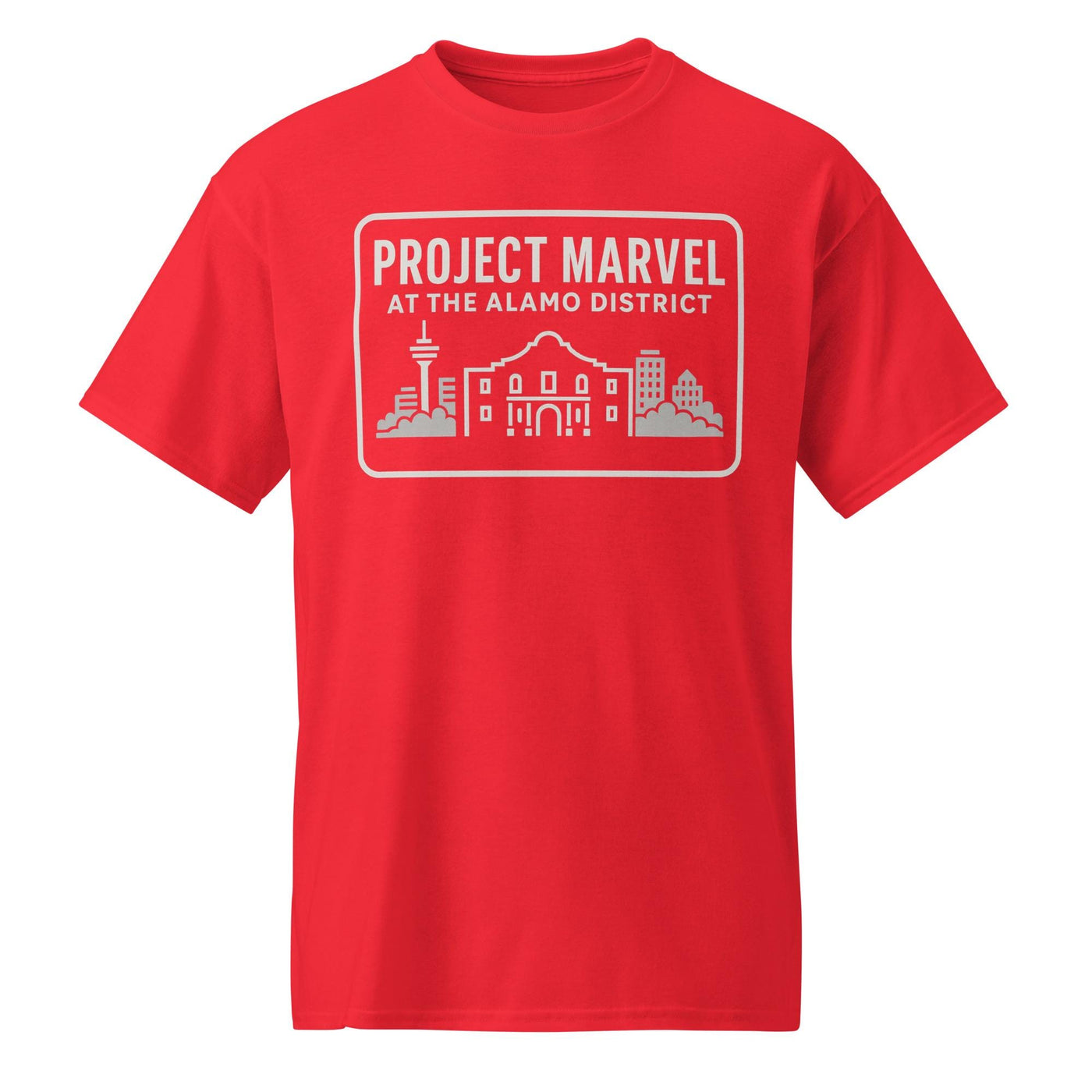 Project Marvel T-Shirt – Grayscale Skyline Edition | Alamo District Tee - DryBlend® T-Shirt