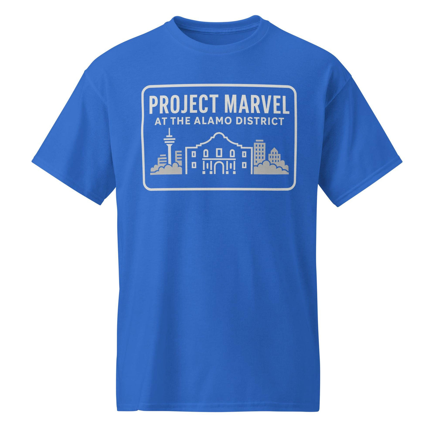 Project Marvel T-Shirt – Grayscale Skyline Edition | Alamo District Tee - DryBlend® T-Shirt