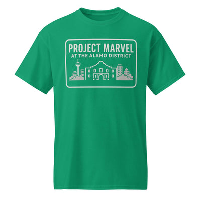 Project Marvel T-Shirt – Grayscale Skyline Edition | Alamo District Tee - DryBlend® T-Shirt