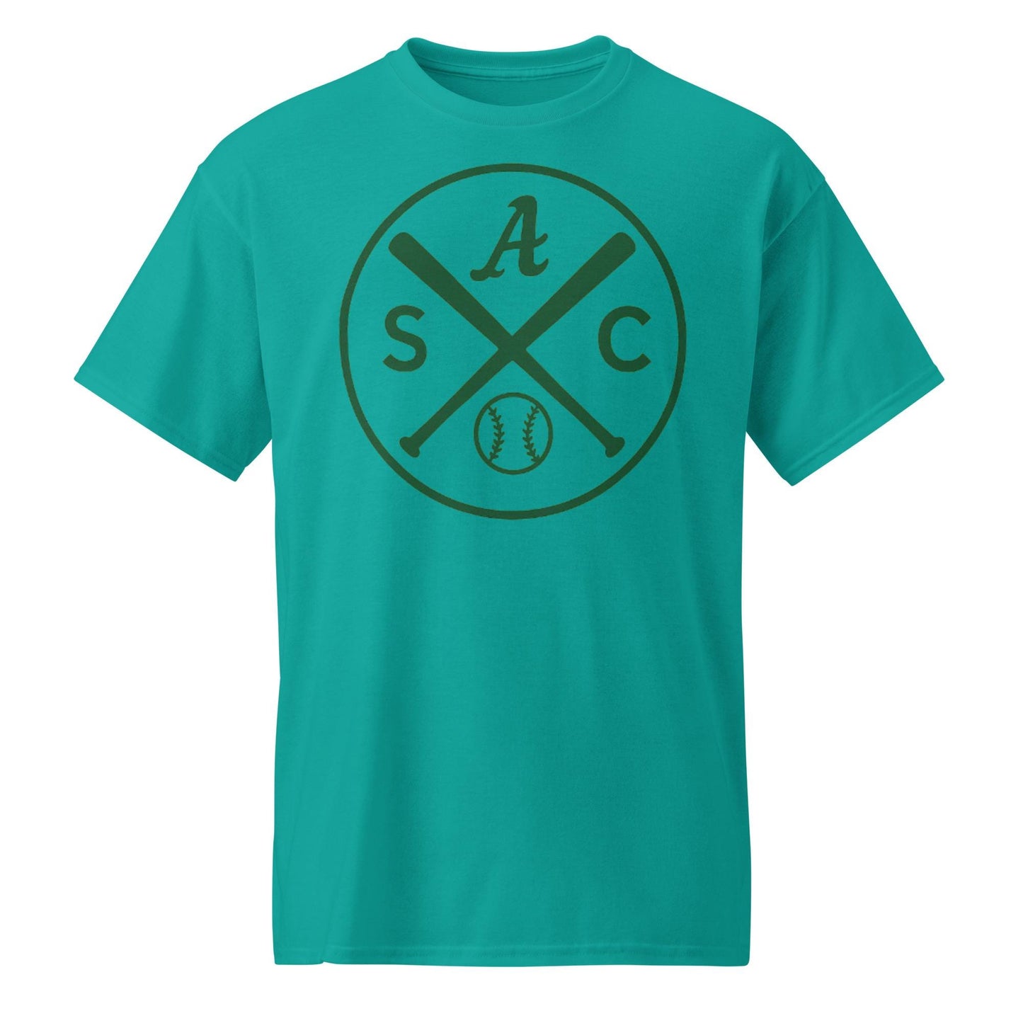SAC Baseball Logo Shirt – Sacramento Baseball Tee (All Green Logo) DryBlend® T-Shirt