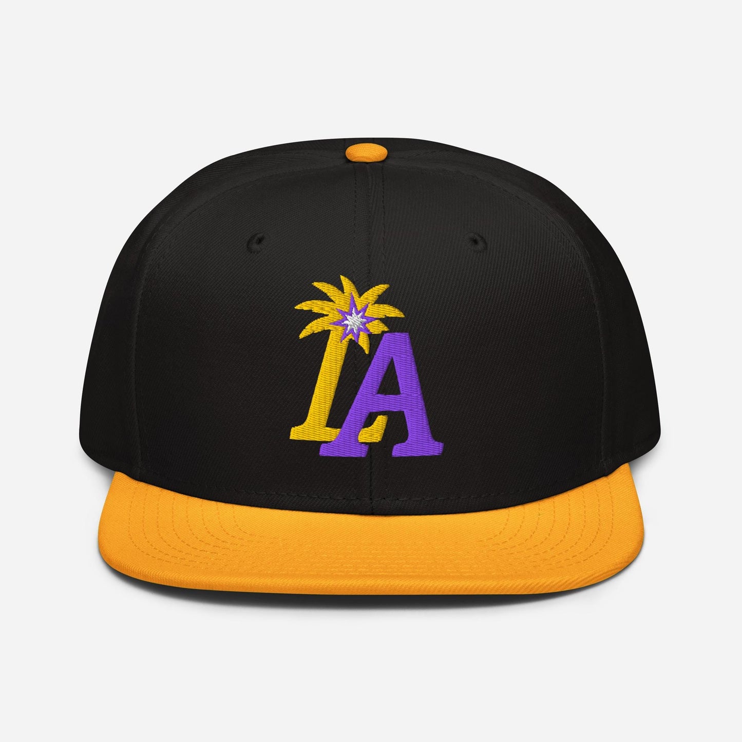 LA Palm Spark Cap – Purple and Gold Basketball Snapback Hat