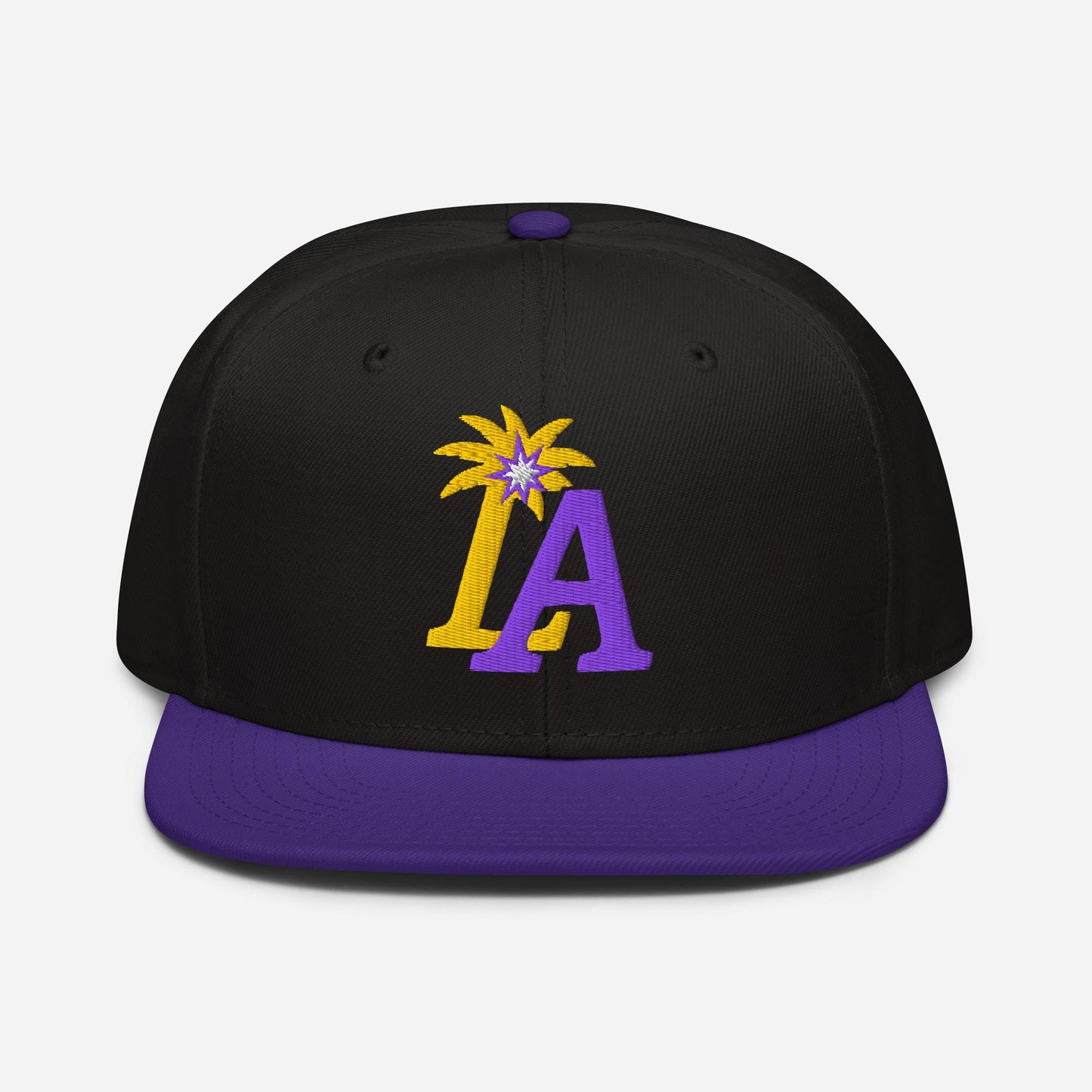 LA Palm Spark Cap – Purple and Gold Basketball Snapback Hat