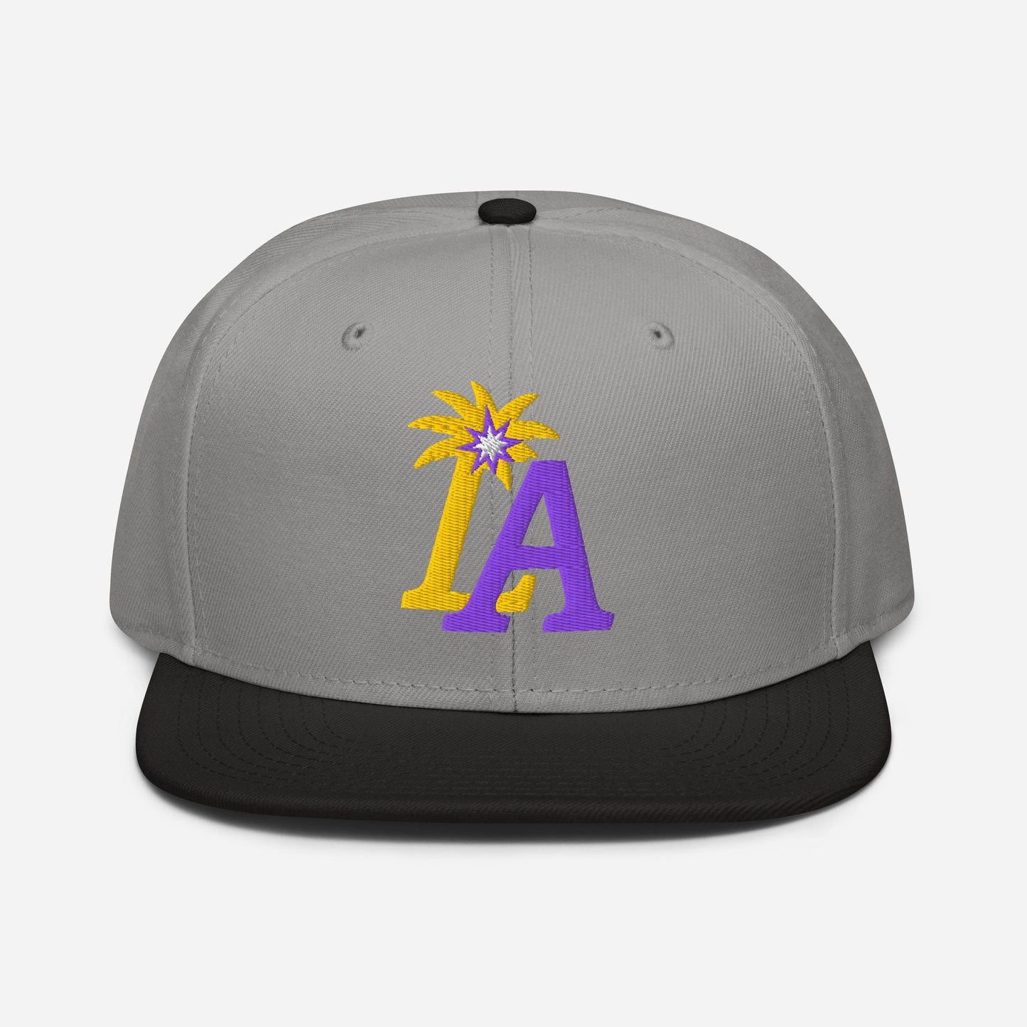 LA Palm Spark Cap – Purple and Gold Basketball Snapback Hat