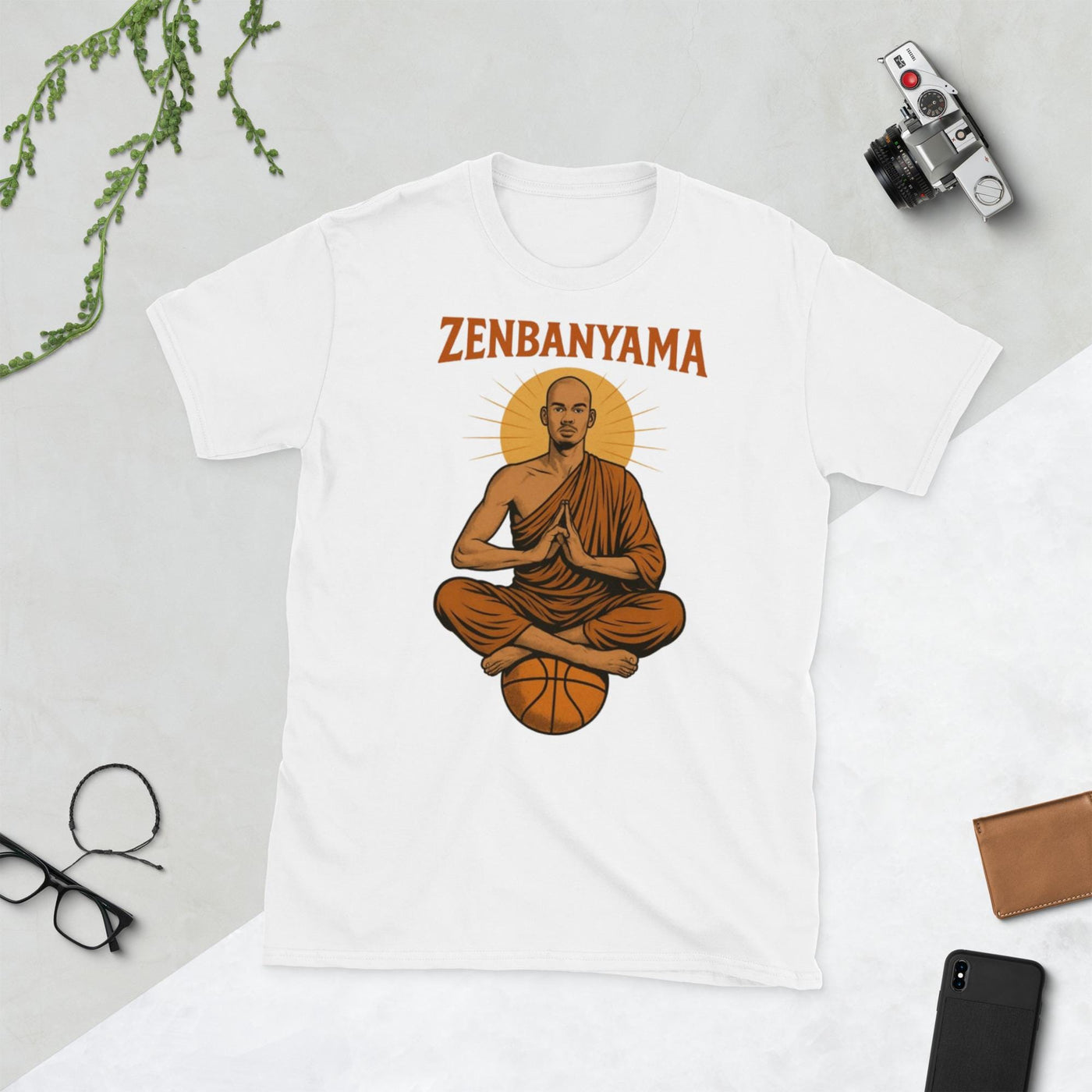Zenbanyama T-Shirt – Mindful Basketball Fan Tee | Victor-Inspired Monk Design | Funny Spiritual NBA Shirt Short-Sleeve Unisex T-Shirt