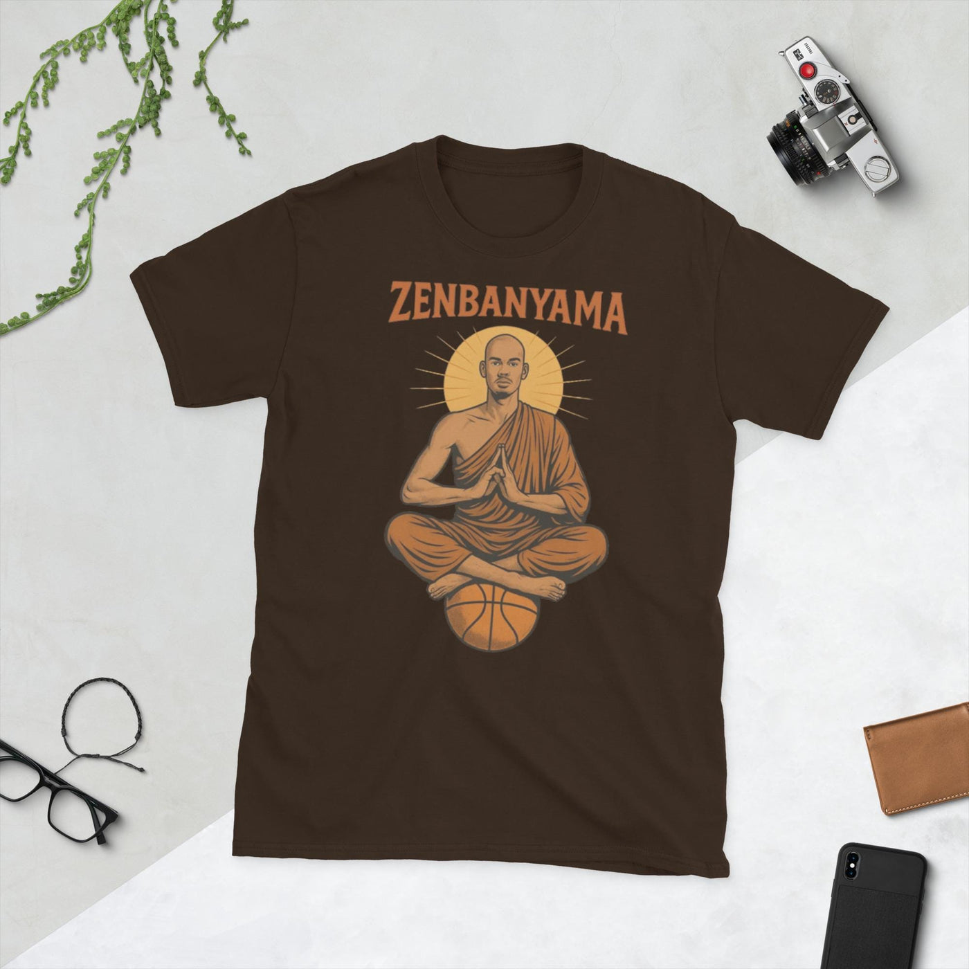Zenbanyama T-Shirt – Mindful Basketball Fan Tee | Victor-Inspired Monk Design | Funny Spiritual NBA Shirt Short-Sleeve Unisex T-Shirt